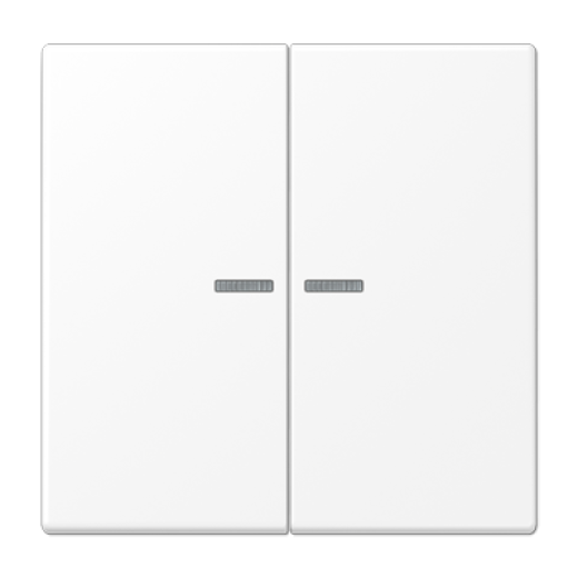 Клавиша для двухклавишных балансирных выключателей с окошком, дюропласт, белый матовый