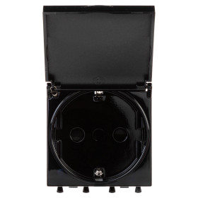 DKC Avanti Розетка с крышкой модульная, 2P+E, с з/ш, 