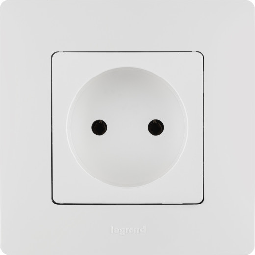 Розетка без заземления - Legrand Etika - без шторок 16А 250В винтовые зажимы - белый