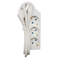 Simon Brico Белый Удлинитель на 3 розетки Schuko, кабель 2м