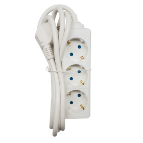 Simon Brico Белый Удлинитель на 3 розетки Schuko, кабель 2м