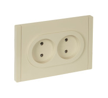 IEK FORTE&PIANO Ваниль Розетка 2-я б/з безвинтовое крепление 10А FP426