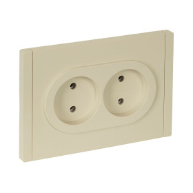 IEK FORTE&PIANO Ваниль Розетка 2-я б/з безвинтовое крепление 10А FP426