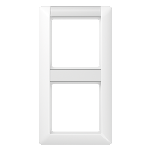 Рамка 2-кратная с полем для надписи для горизонтальной и вертикальной установки, белая