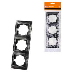 TDM Рамка 3-х постовая вертикальная старинное серебро 