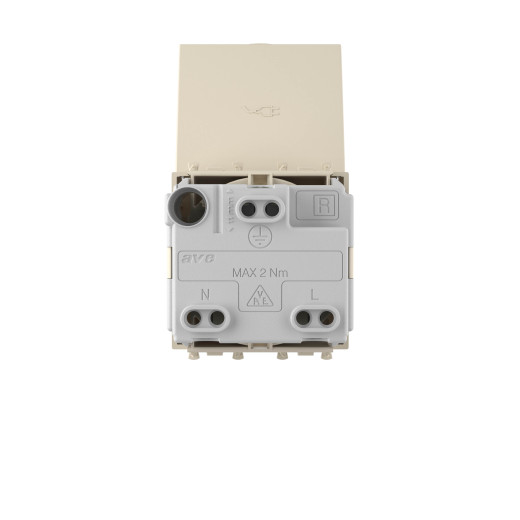 Розетка с крышкой модульная, 2P+E, с з/ш, Avanti, ванильная дымка, 2 модуля
