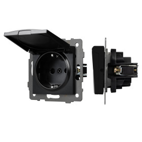 Arlight Механизм розетки влагозащищённый SCT-MCP-PL-BK-V (250V, 16A) (-)