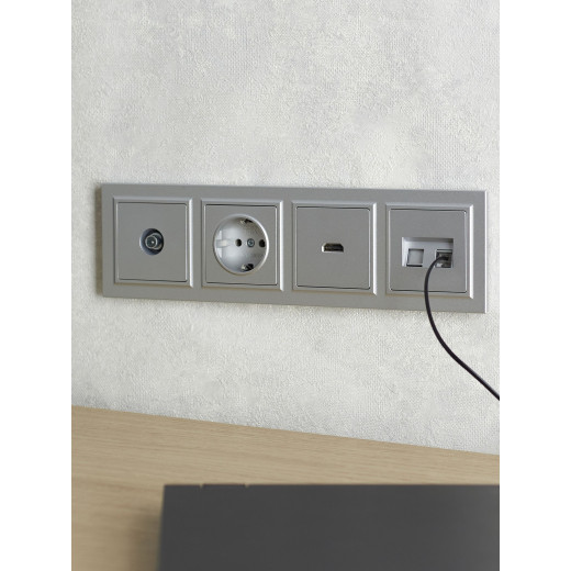 BRITE Рамка 4-мест. РУ-4-БрА алюм. IEK