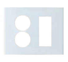 Zunis Белый Накладка Блока розетки 2-ой + суппорта на 3 модуля (для 7104 07)