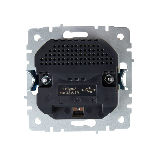 BRITE Роз. с з/к/ш 16А с USB A+A 3,1А РЮш10-2-БрБ бел. IEK