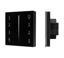 Arlight Панель SMART-P34-DIM-IN Black (230V, 0-10V, Sens, 2.4G) (IP20 Пластик, 5 лет)