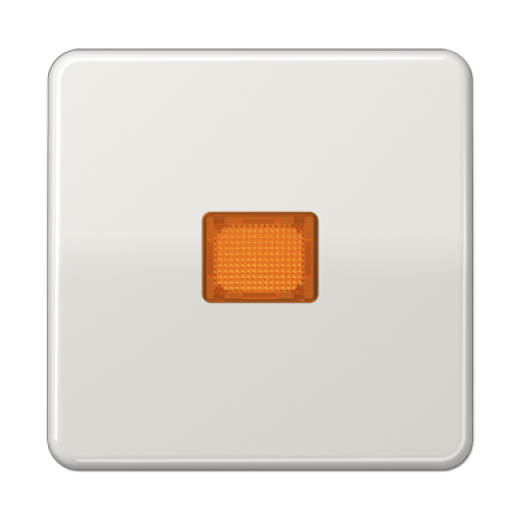 Клавиша с оранжевым окошком для выключателя с подсветкой, светло-серая