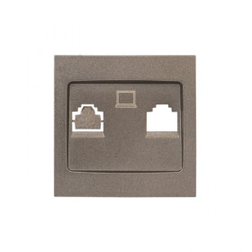 EKF PROxima Валенсия лицевая панель розетки RJ-45 2-местная графит.