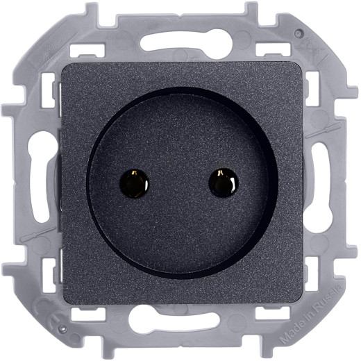Розетка без заземления - Legrand/Daccord Inspiria - без шторок 16А 250В винтовые зажимы - антрацит