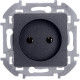 Розетка без заземления - Legrand/Daccord Inspiria - без шторок 16А 250В винтовые зажимы - антрацит