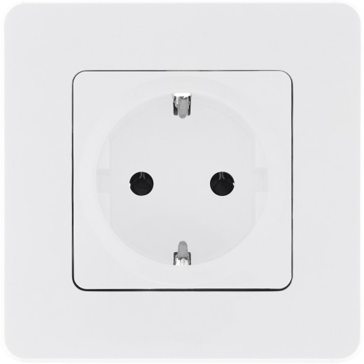 Розетка с заземлением - Legrand/Daccord Inspiria - со шторками 16А 250В винтовые зажимы - белый