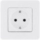 Розетка с заземлением - Legrand/Daccord Inspiria - со шторками 16А 250В винтовые зажимы - белый