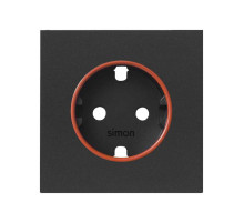 Simon 100 Черный матовый Накладка розетки Schuko UPS