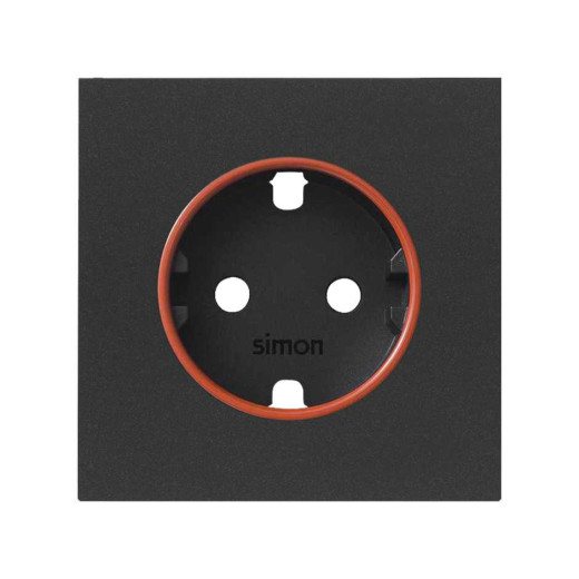 Simon 100 Черный матовый  Накладка розетки Schuko UPS
