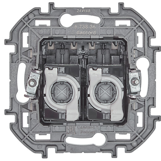 Розетка компьютерная двойная RJ45 категория 5e UTP - Legrand/Daccord Inspiria - слоновая кость