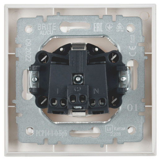 BRITE Роз. с з/к/ш 16А в сб. РСР14-1-0-БрБ бел. IEK