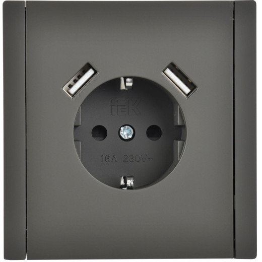 FORTE&PIANO Роз. з/к/ш в/к 16А USB A+A 3,1А FP345 сер. IEK