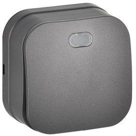 IEK GLORY Выключ. 1-кл. с инд. о/у 10А ВС20-1-1-ХСм сталь м.