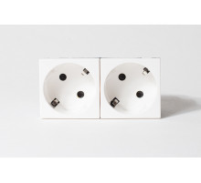 SPL Розетка 2 x 2К+3 под углом 45° Mosaic белая двойная (077252 - SPL - 200003)