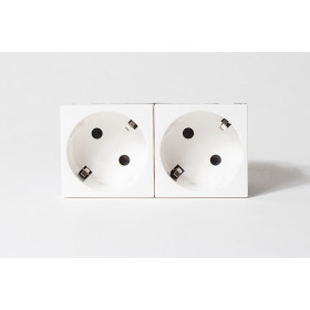 SPL Розетка 2 x 2К+3 под углом 45° Mosaic белая двойная (077252 - SPL - 200003)