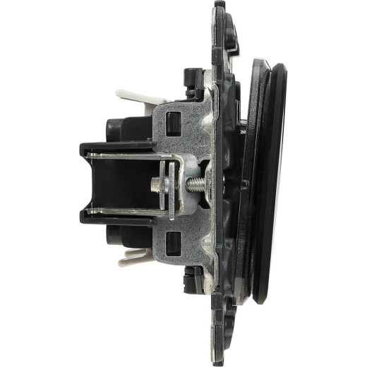 Valena ALLURE.Переключатель двухклавишный 10А 250В с лицевой панелью.Безвинтовые зажимы.Антрацит