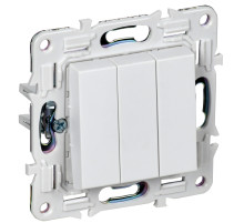 IEK SKANDY Арктический белый Выключатель 3-клавишный 10А SK-V11W