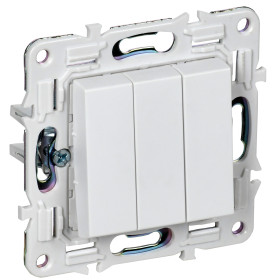 IEK SKANDY Арктический белый Выключатель 3-клавишный 10А SK-V11W