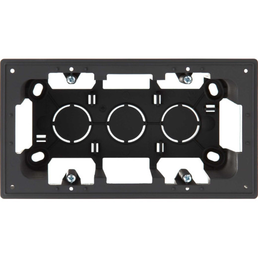 Монтажная коробка для накладного монтажа на 2 модуля, графит