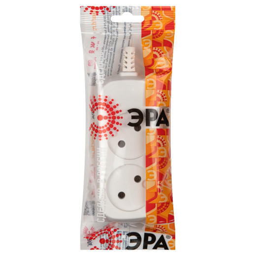 Колодка ЭРА KX-2 2 розетки без зазeмления белая