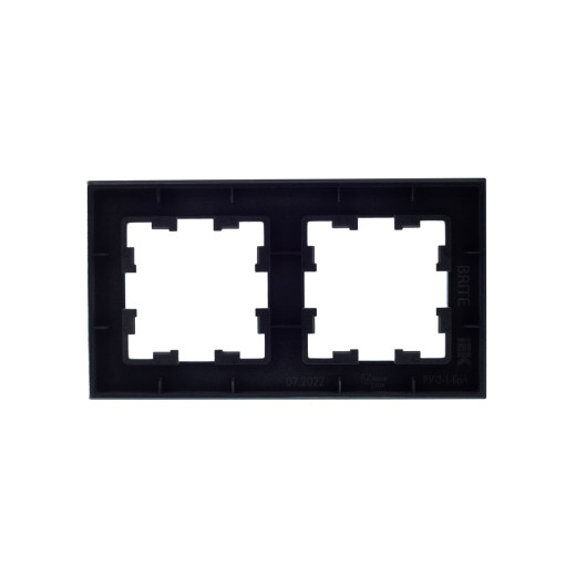 BRITE Рамка 2-мест. РУ-2-1-БрА металл алюм. IEK