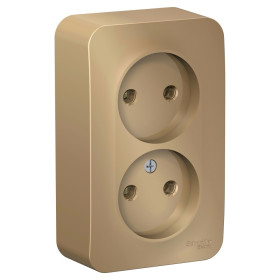 Systeme Electric Blanca наруж Титан Розетка 2-ая б/з без шторок 16А, 250В, изолир. пластина