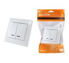 TDM Выключатель 2 кл. с подсветкой 10А белый 