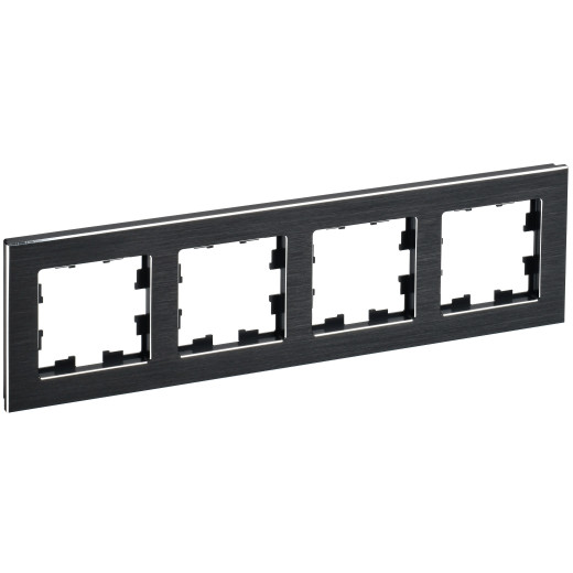 BRITE Рамка 4-мест. РУ-4-1-БрЧ металл черн. IEK
