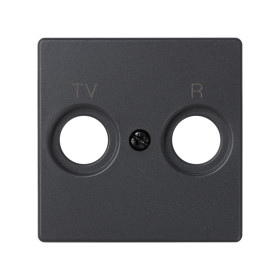 Simon 82 Графит Накладка розетки TV 1-ая (символ R-TV)