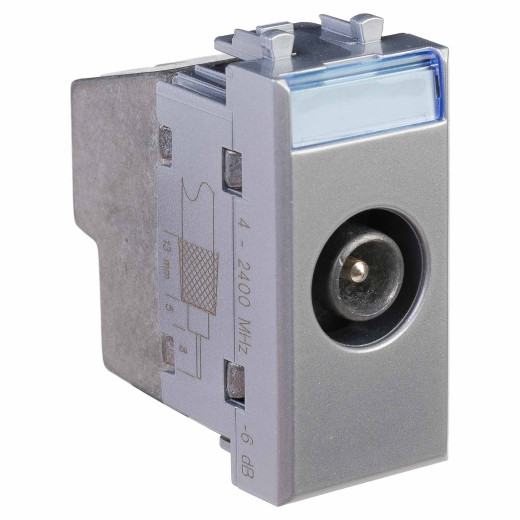 Розетка ТВ проходная, Avanti, закаленная сталь, 1 мод