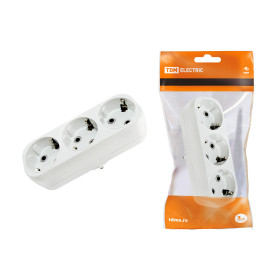 TDM Блок на 3 гнезда 2П+З плоский 16А 250B