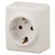 Розетка ЭРА Эксперт 11-2204-02 с заземлением 2P+E Schuko со шторками 16A-250В IP20 ОУ слоновая кость