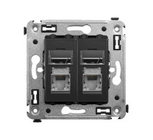 DKC Avanti Компьютерная розетка RJ-45 в стену, кат.5e двойная экранированная, 