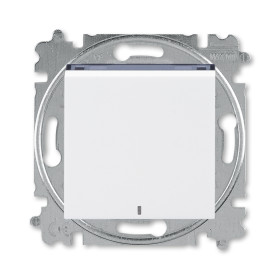 ABB EPJ Levit белый / дымчатый чёрный Выключатель 1-клавишный с подсветкой