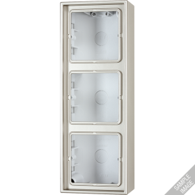 JUNG LS 990 Алюминий Коробка 3-ая для накладного монтажа с встроенной рамкой и основанием