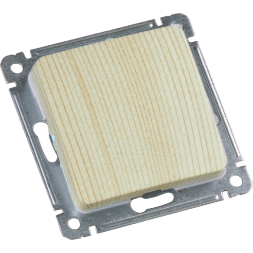 ВС10-411-02 Выключатель скрытой установки, одноклавишный, механизм, цвет сосна