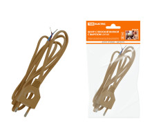 TDM Шнур с плоской вилкой с вырезом ШУ04 ШВВП 2х0,75мм2 1,7 м. бронза