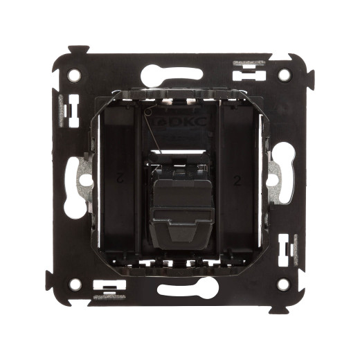 HDMI розетка одинарная в стену, тип А-А, Avanti, черный матовый