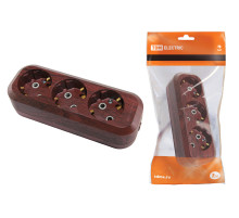 TDM Колодка розеточная 3 гнезда 2П+3 16А 250В 