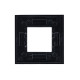 Рамка 1-постовая, 2-модульная, серия Zenit, стекло чёрное